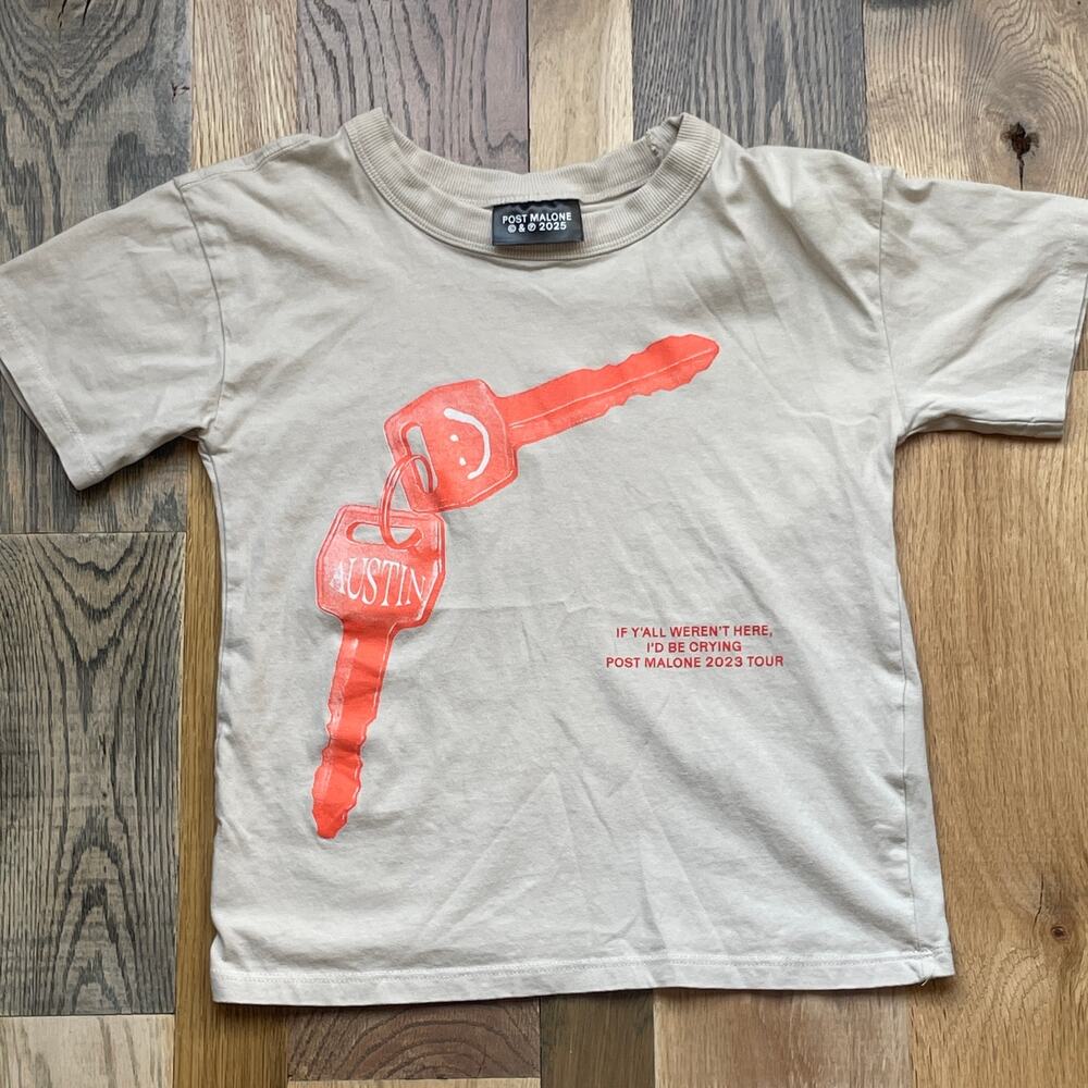 Post Malone x Cotton On Kids Size 6 2023 Tour Austin Keys Graphic T-Shirt